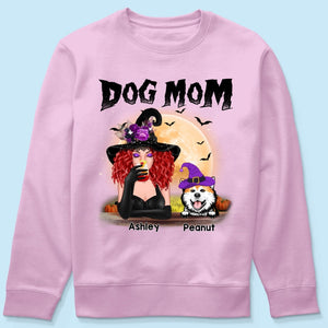 Dog Mom In Halloween Witch Costume Personalized Shirt