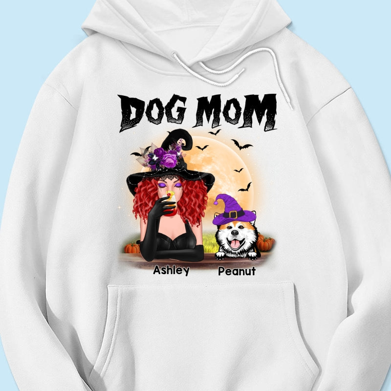 Dog Mom In Halloween Witch Costume Personalized Shirt