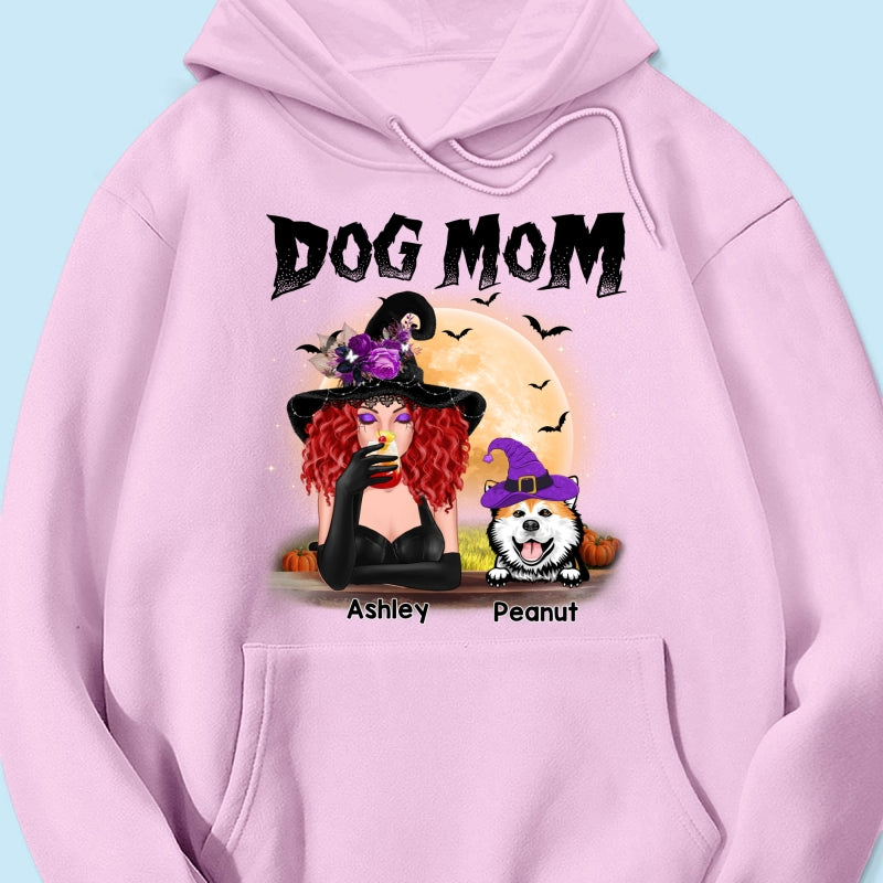 Dog Mom In Halloween Witch Costume Personalized Shirt