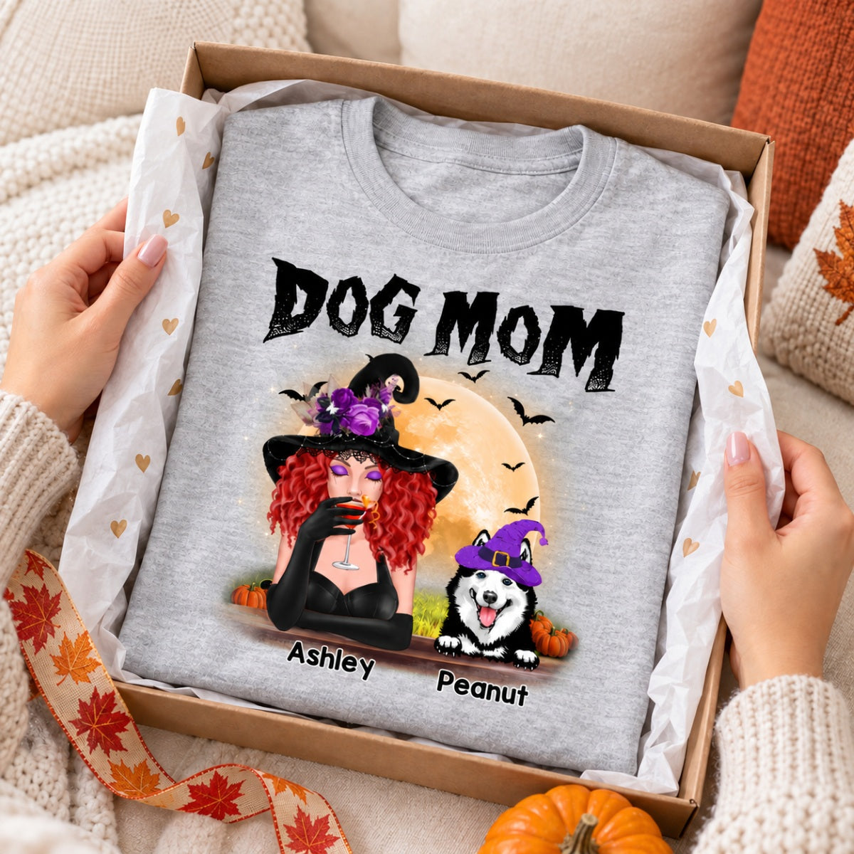 Dog Mom In Halloween Witch Costume Personalized Shirt
