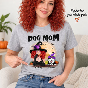 Dog Mom In Halloween Witch Costume Personalized Shirt
