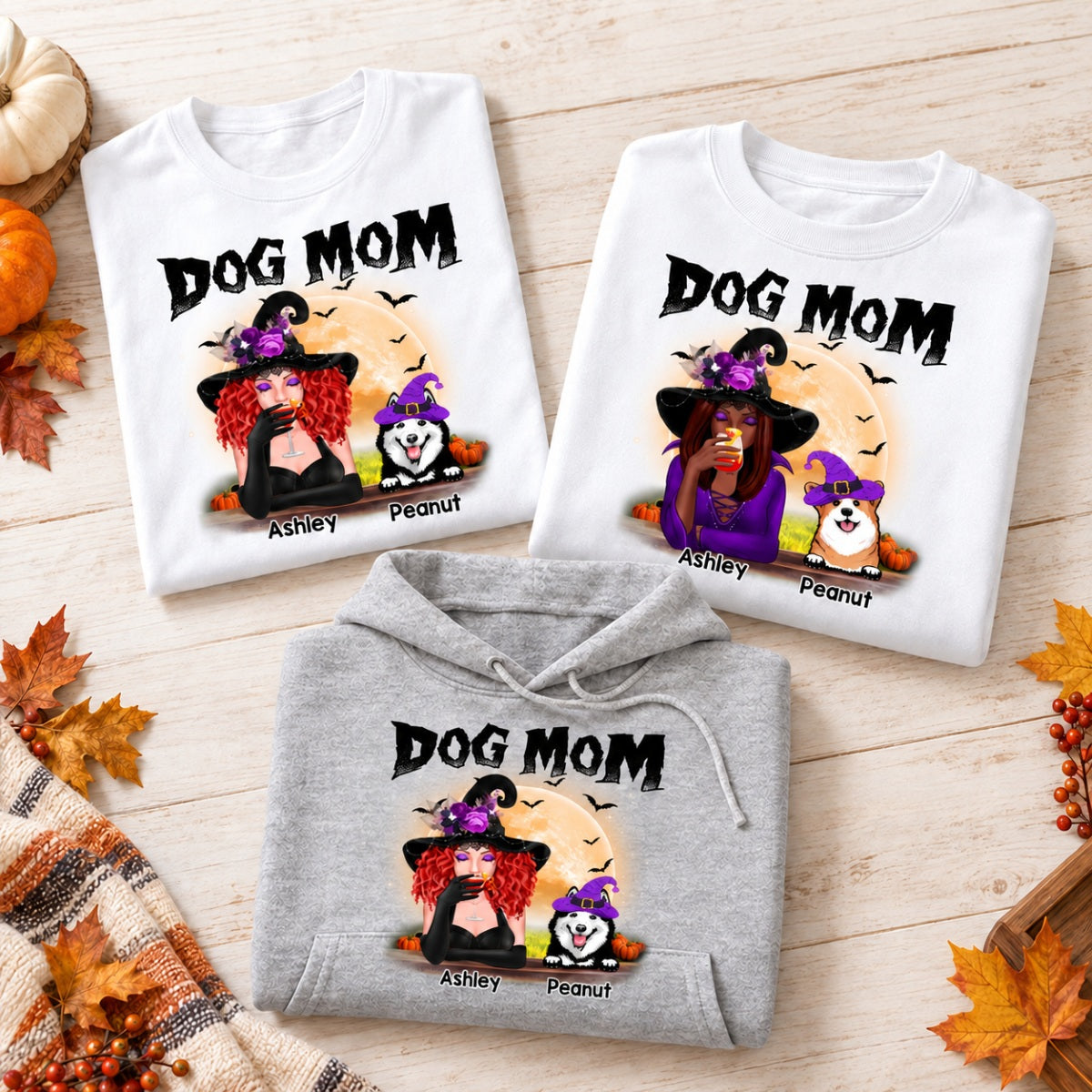 Dog Mom In Halloween Witch Costume Personalized Shirt