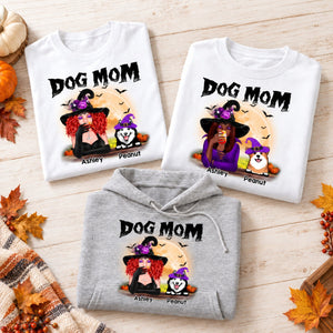 Dog Mom In Halloween Witch Costume Personalized Shirt