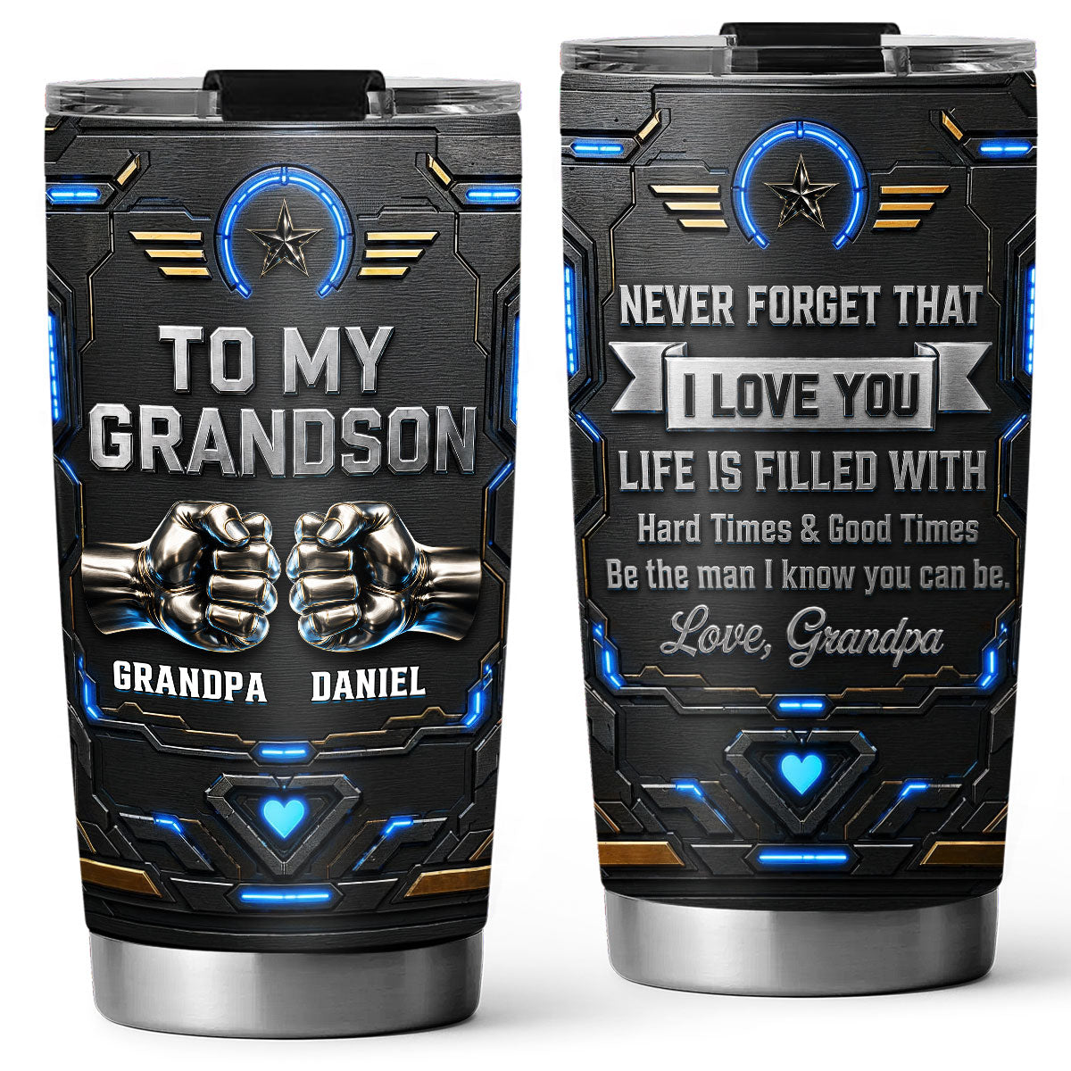 I Know You Can Be Strong Man - Personalized 3D Effect Tumbler - Christmas Gift For Grandson