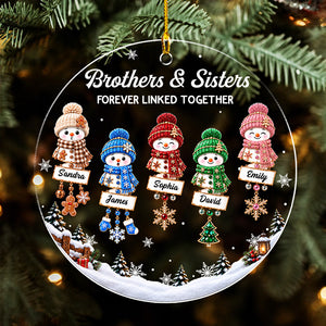 Snowman Siblings ornament on Christmas tree