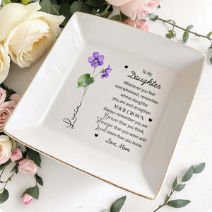 Straighten Your Crown Inspirational Message - Personalized Custom Jewelry Dish - FAM014_SCRD