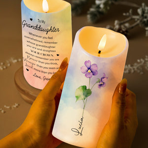 Straighten Your Crown Granddaughter Love Message - Personalized Custom LED Candle - FAM016_LECA