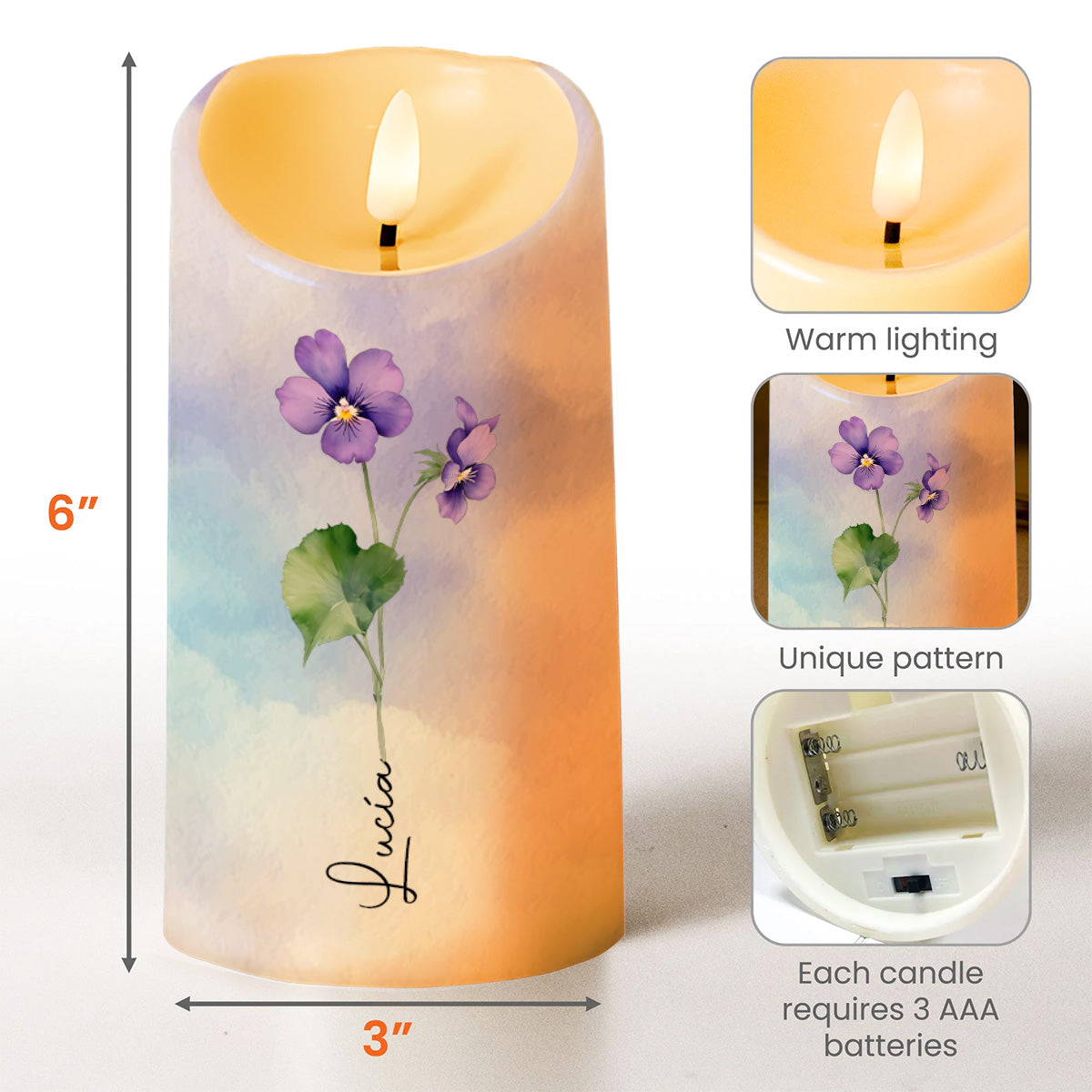 Straighten Your Crown Granddaughter Love Message - Personalized Custom LED Candle - FAM016_LECA