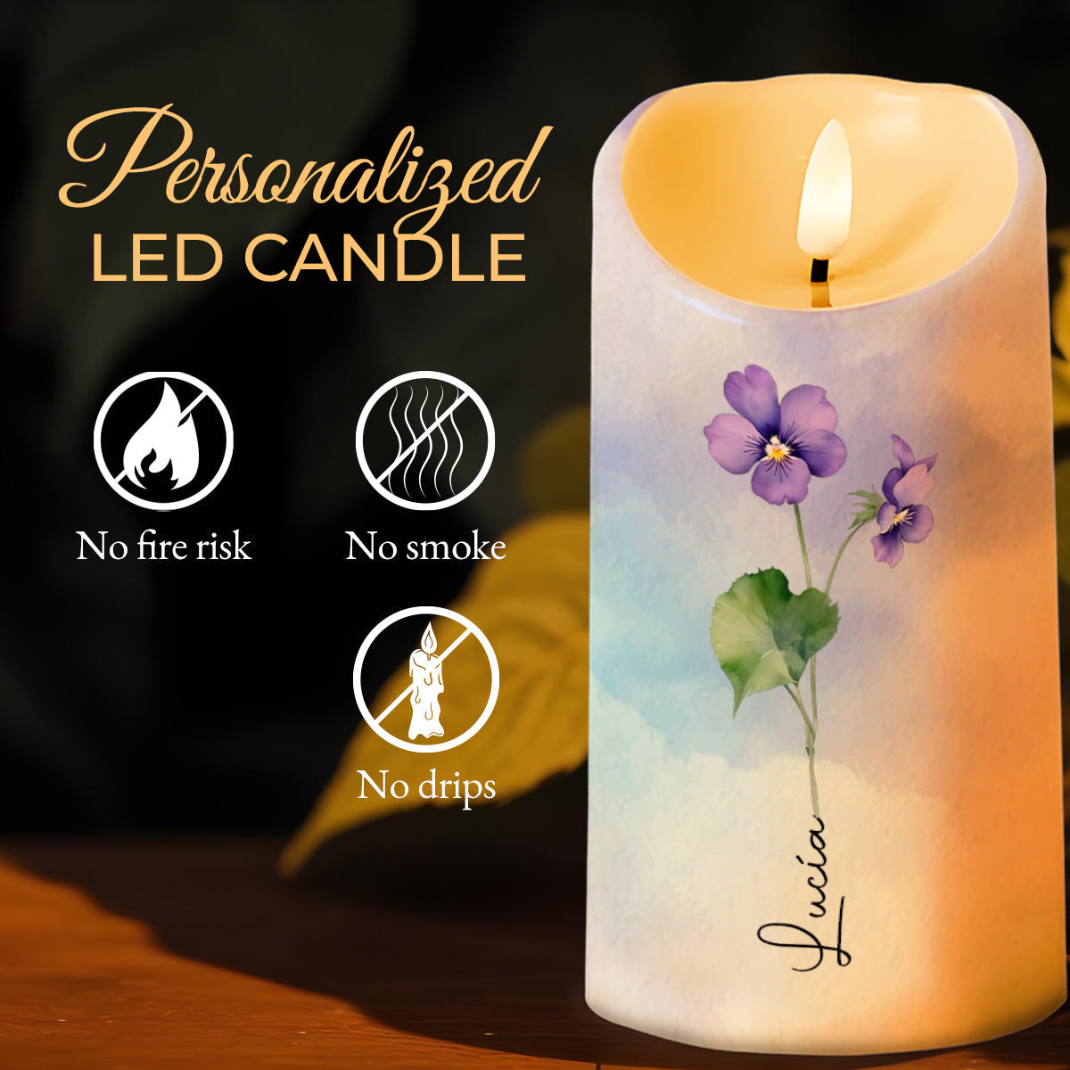 Straighten Your Crown Granddaughter Love Message - Personalized Custom LED Candle - FAM016_LECA