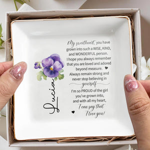 Proud Of The Wonderful Woman You Have Become - Personalized Custom Jewelry Dish - FAM024_SCRD