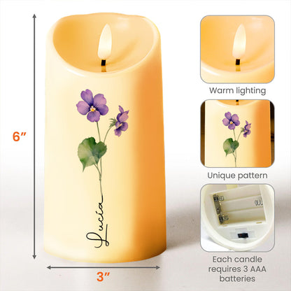 My Love Is Forever, Flowers Personalized LED Candle - Personalized Custom LED Candle - FAM030_LECA
