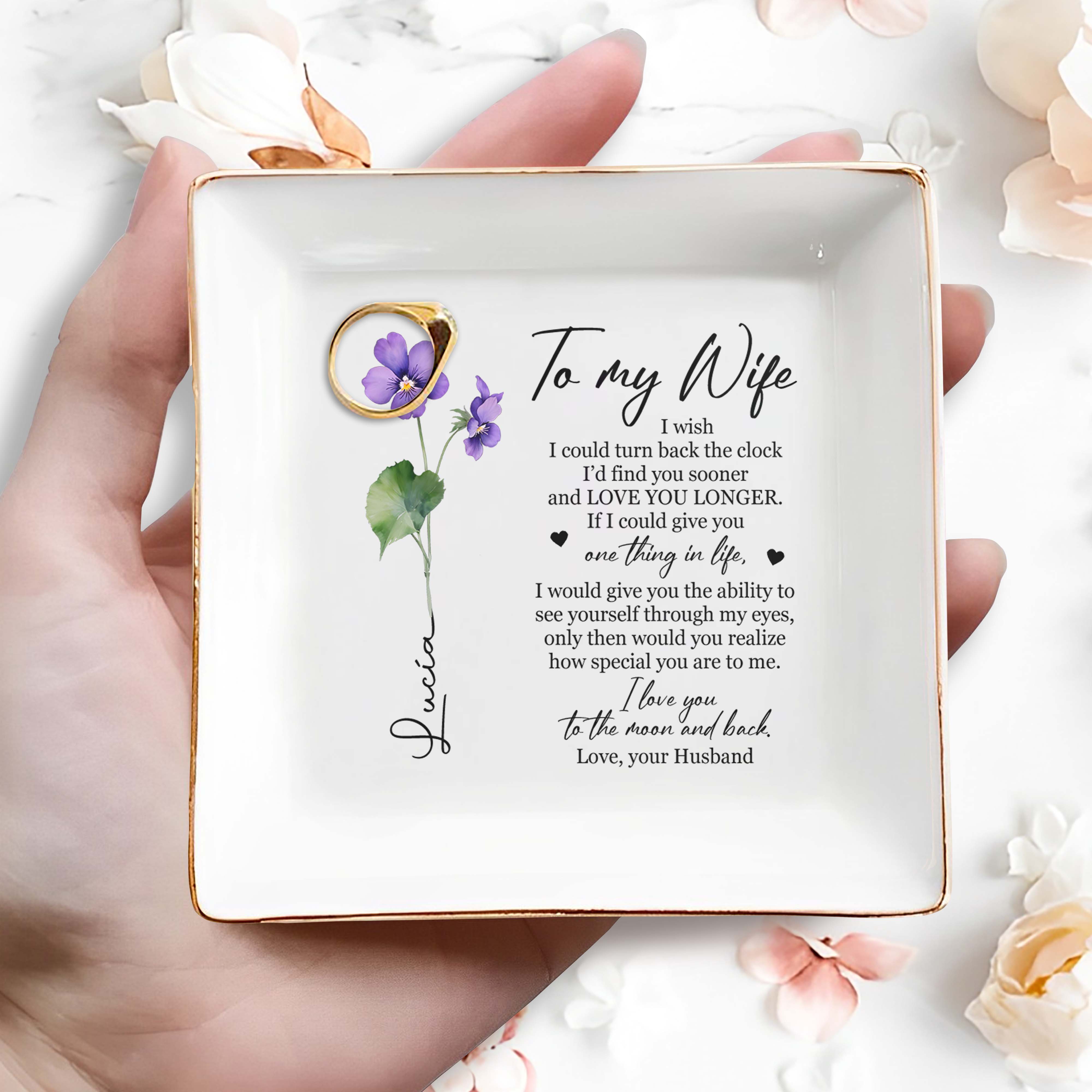 Love You Longer, See Yourself Through My Eyes - Personalized Custom Jewelry Dish - FAM033_SCRD