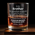 Forever My Brother, Forever My Hero - Personalized Custom Whiskey Glass - FAM048_RWG