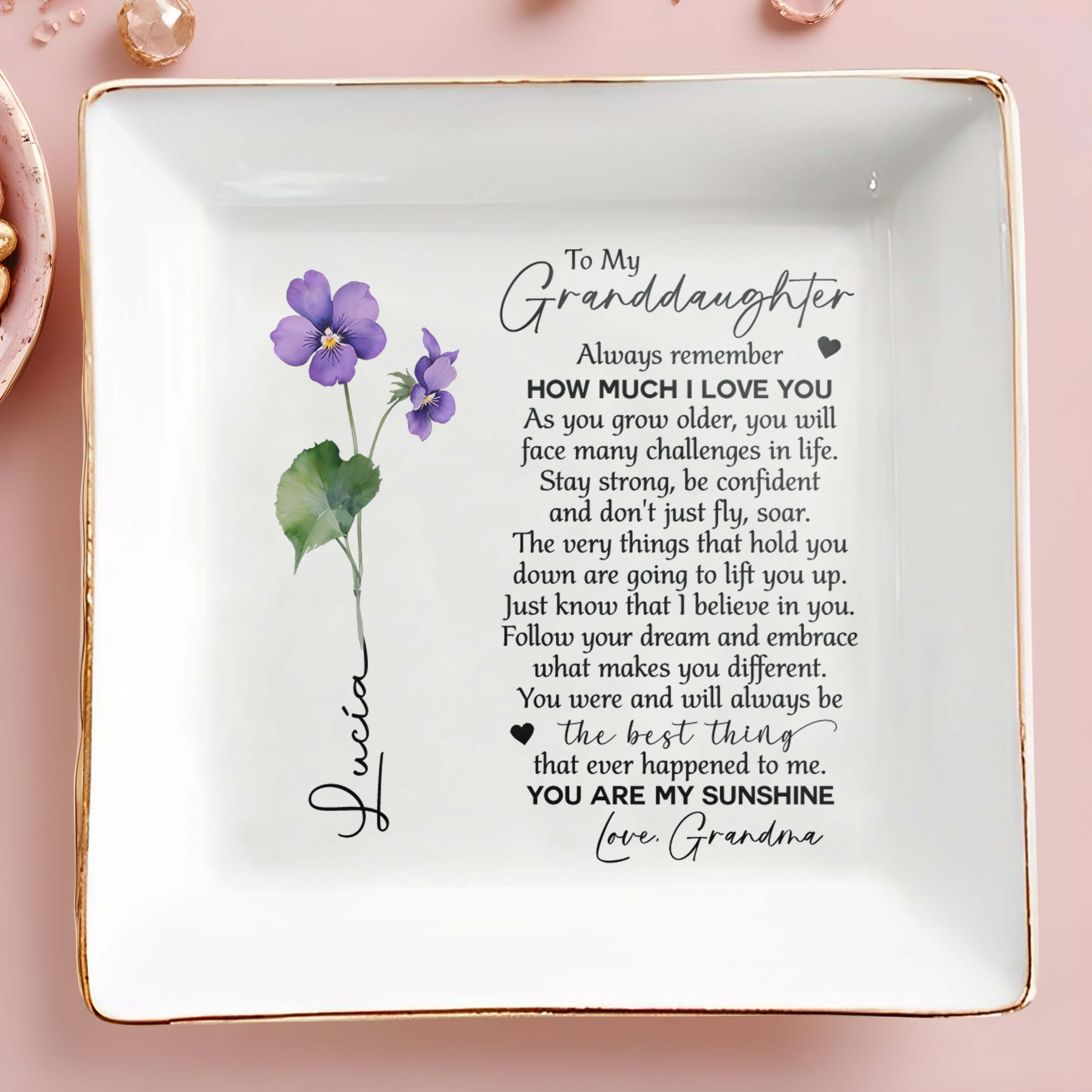 Always Remember How Much I Love You Jewelry Dish - Personalized Custom Jewelry Dish - FAM057_SCRD