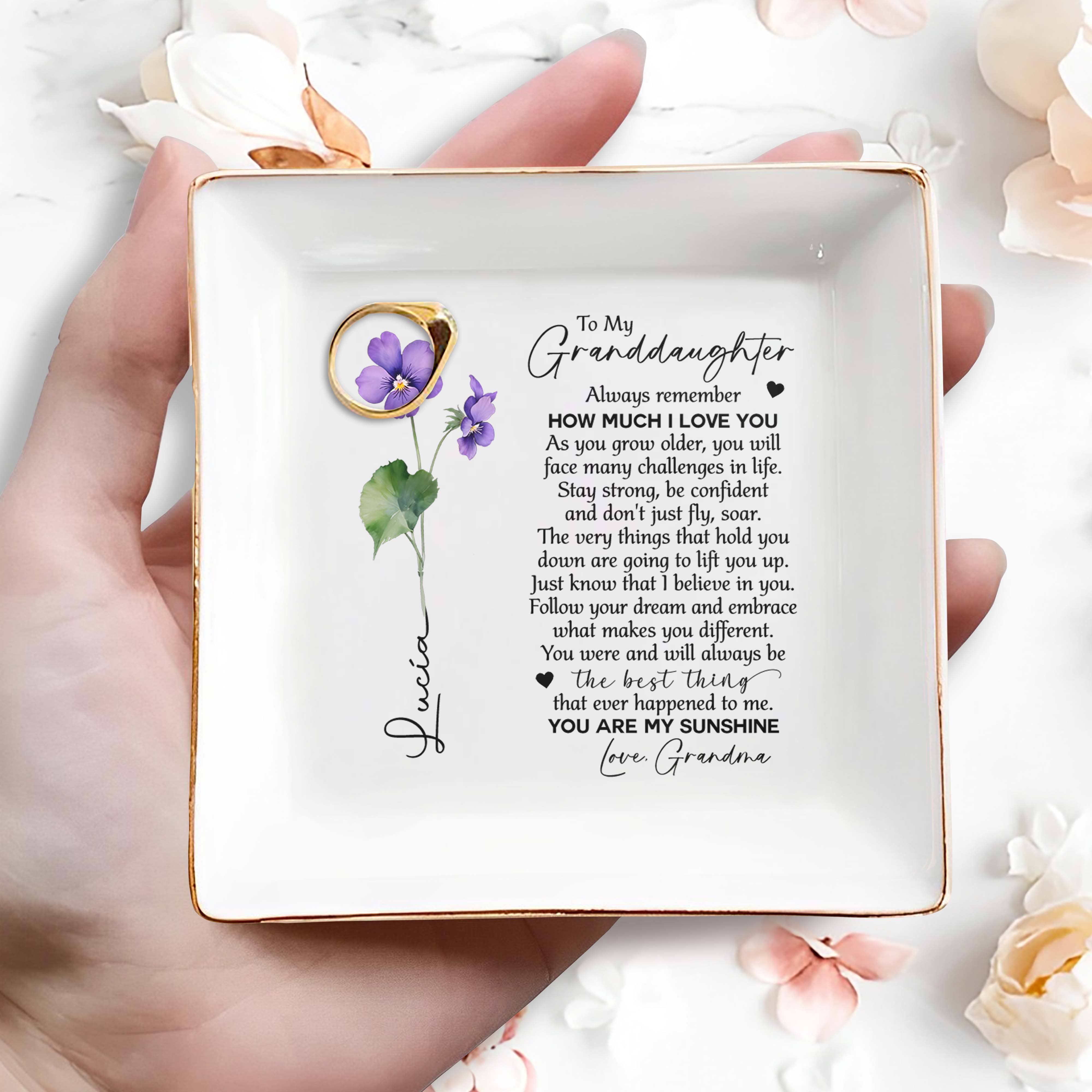 Always Remember How Much I Love You Jewelry Dish - Personalized Custom Jewelry Dish - FAM057_SCRD