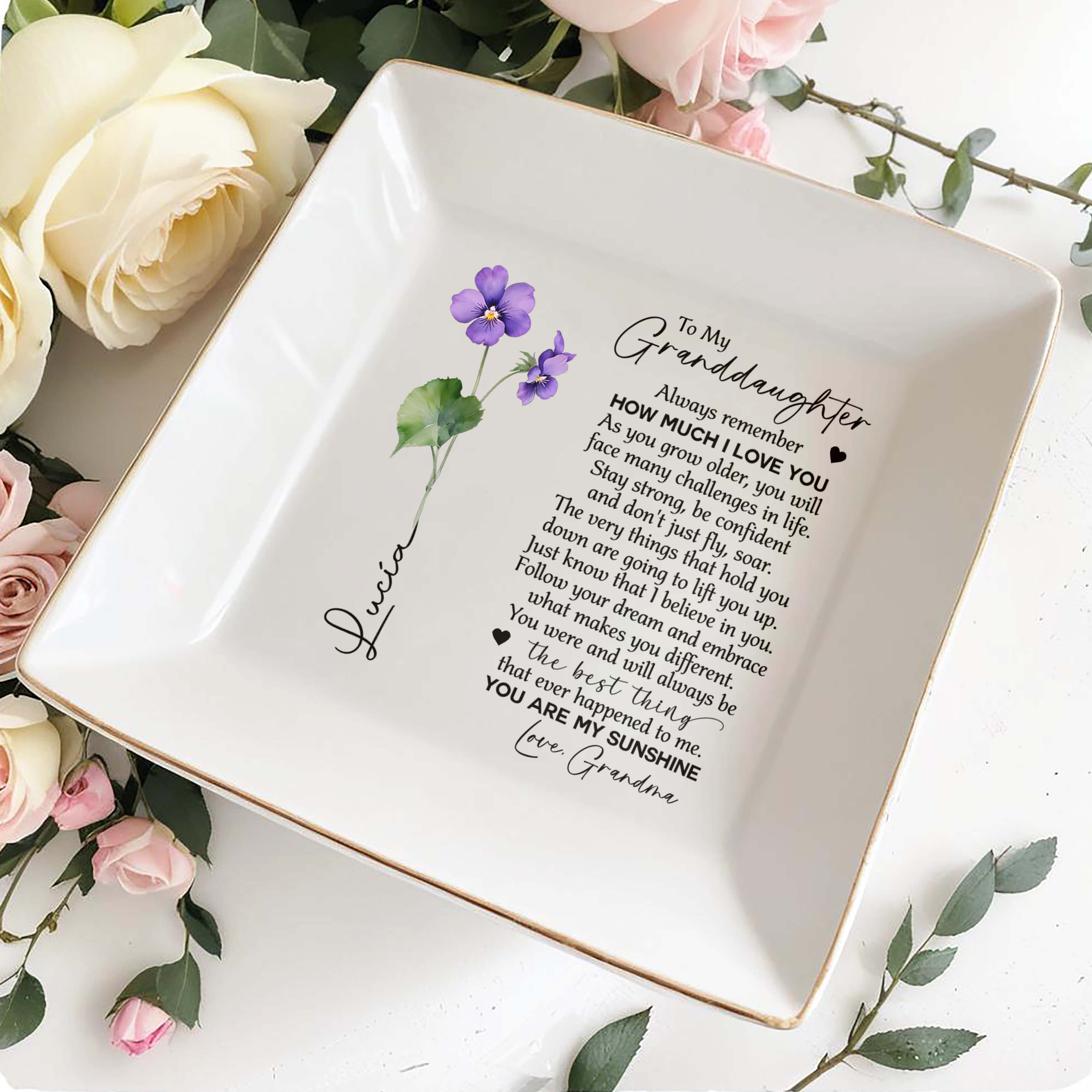 Always Remember How Much I Love You Jewelry Dish - Personalized Custom Jewelry Dish - FAM057_SCRD