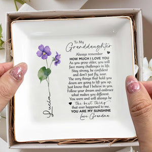Always Remember How Much I Love You Jewelry Dish - Personalized Custom Jewelry Dish - FAM057_SCRD
