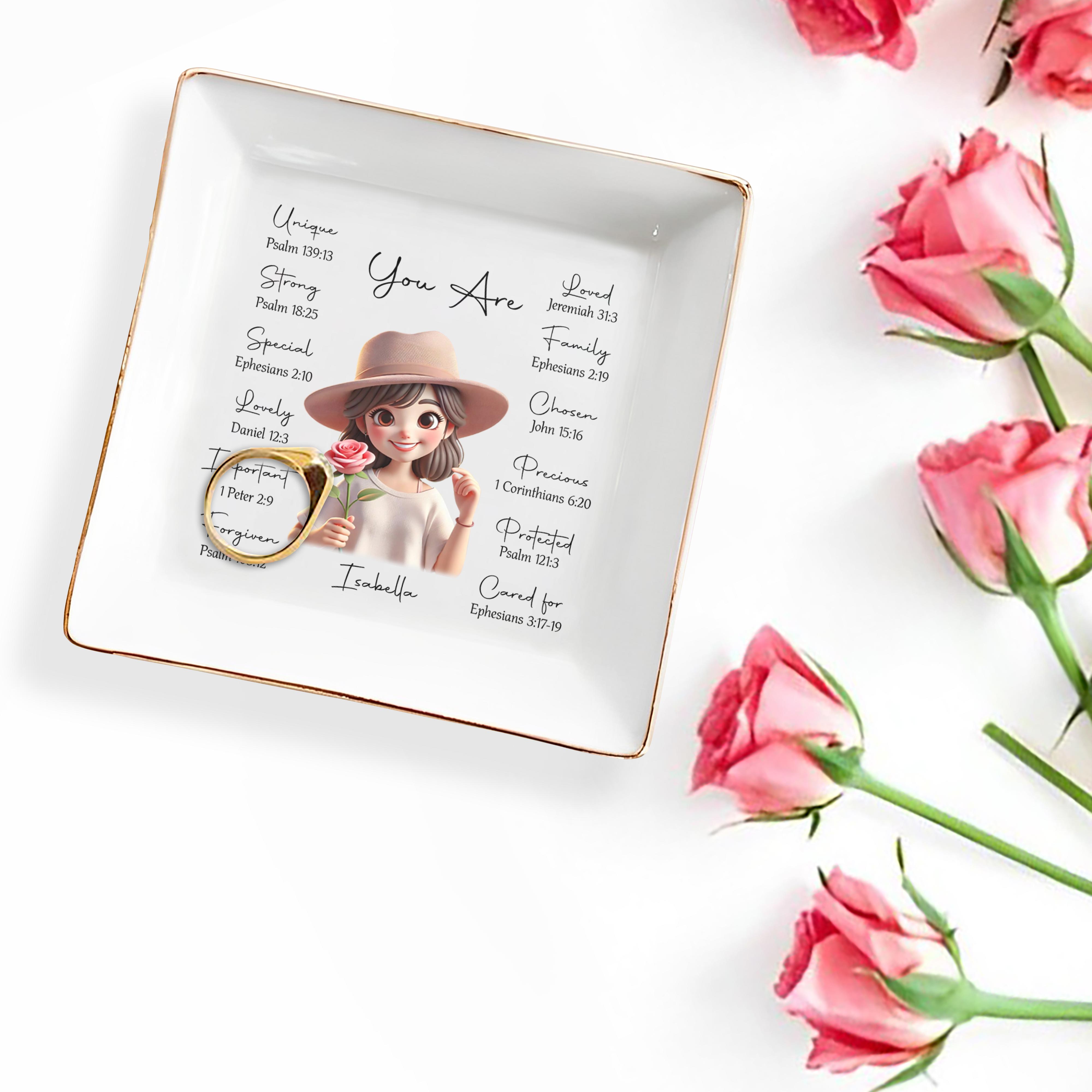 You Are Loved And Precious Personalized Jewelry Dish - Personalized Custom Jewelry Dish - FAM061_SCRD