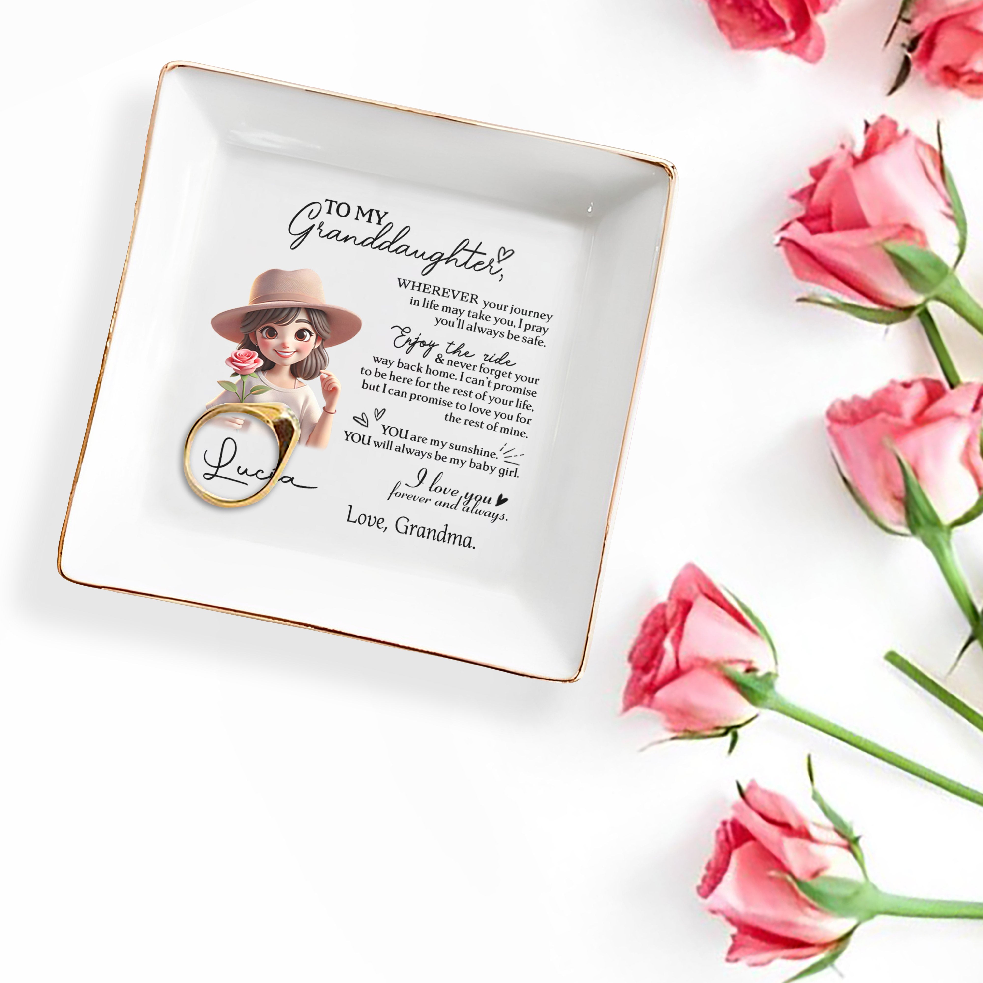 Keep Your Treasures Safe & Sound Jewelry Dish - Personalized Custom Jewelry Dish - FAM064_SCRD