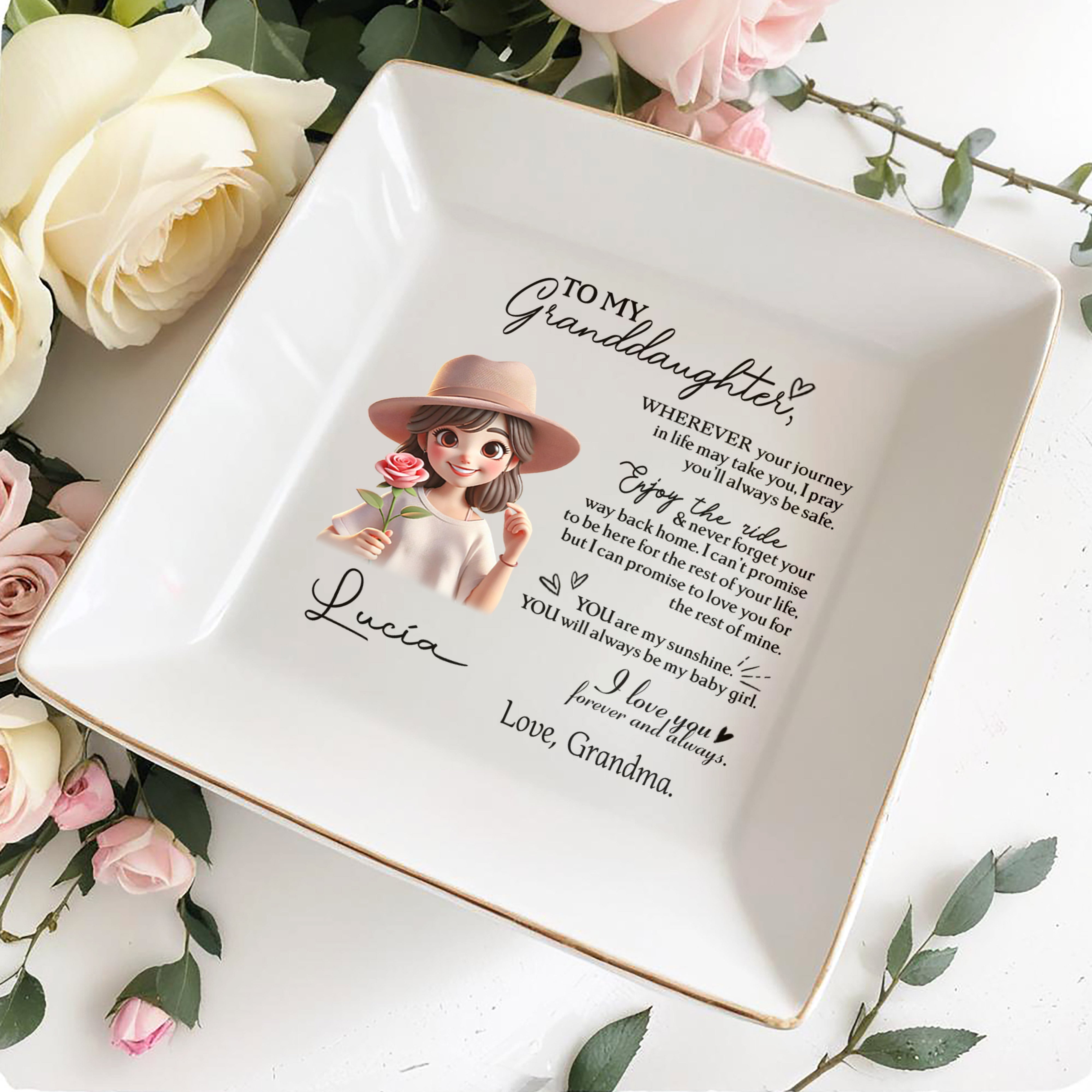 Keep Your Treasures Safe & Sound Jewelry Dish - Personalized Custom Jewelry Dish - FAM064_SCRD