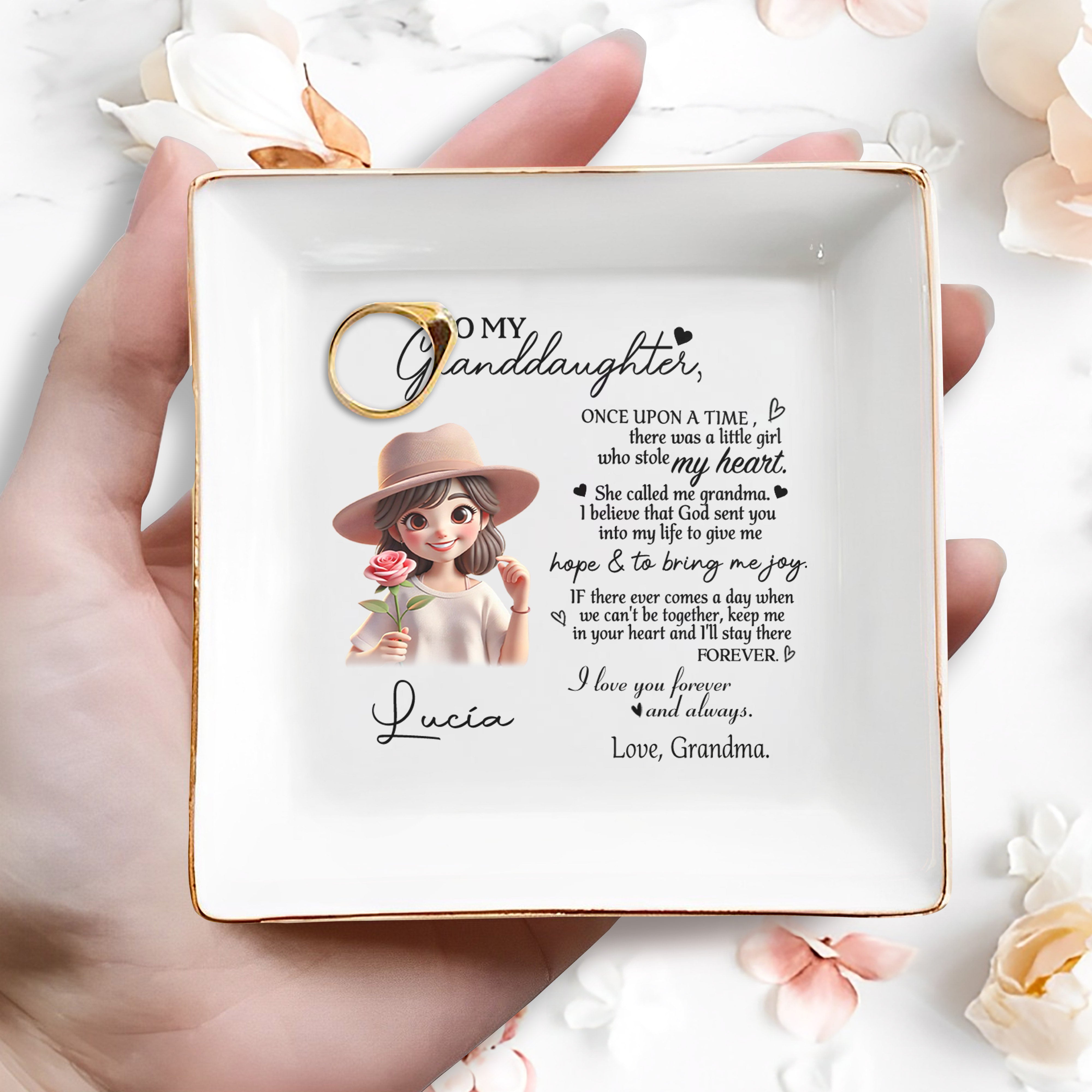 Once Upon A Time, A Little Girl Who Stole My Heart - Personalized Custom Jewelry Dish - FAM065_SCRD