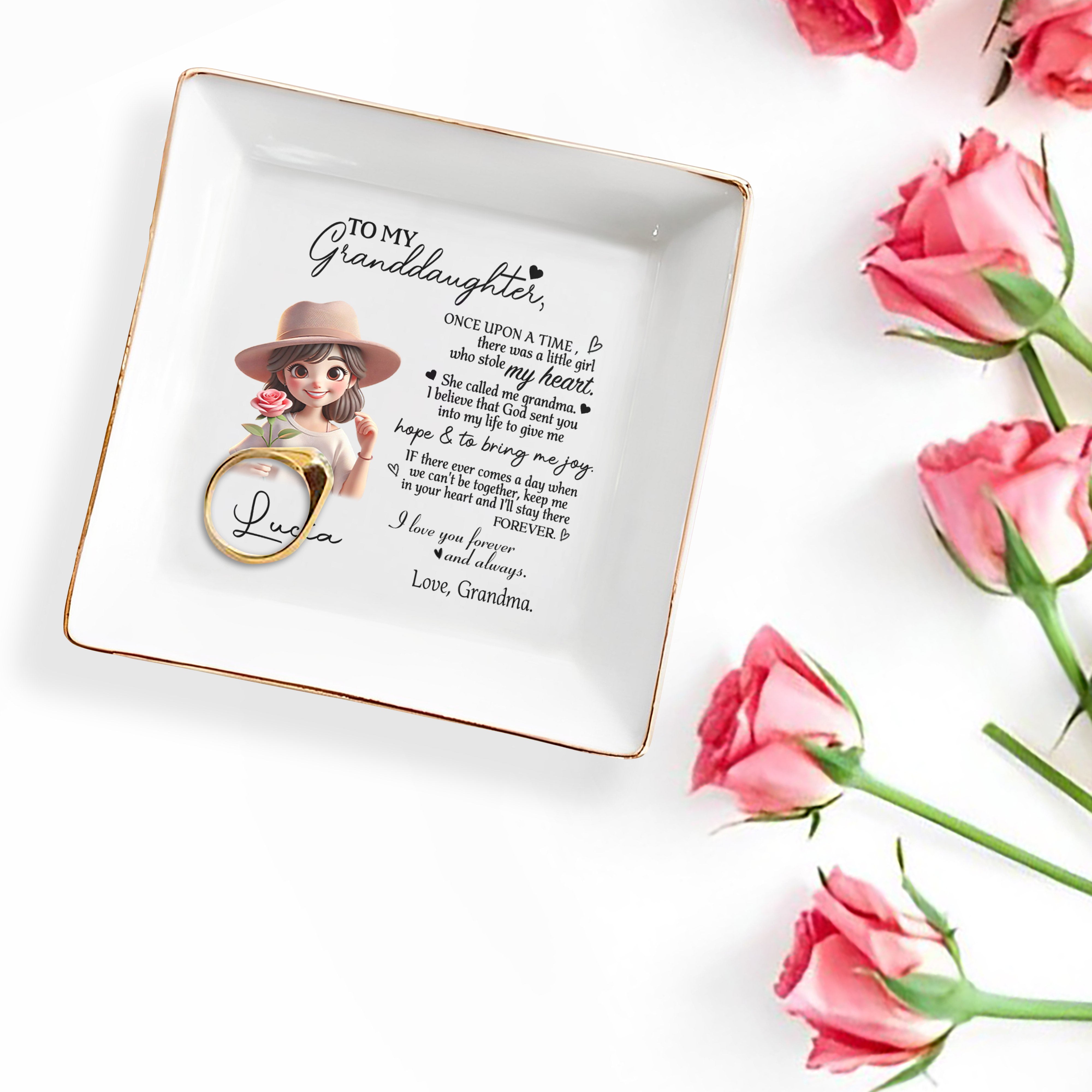 Once Upon A Time, A Little Girl Who Stole My Heart - Personalized Custom Jewelry Dish - FAM065_SCRD