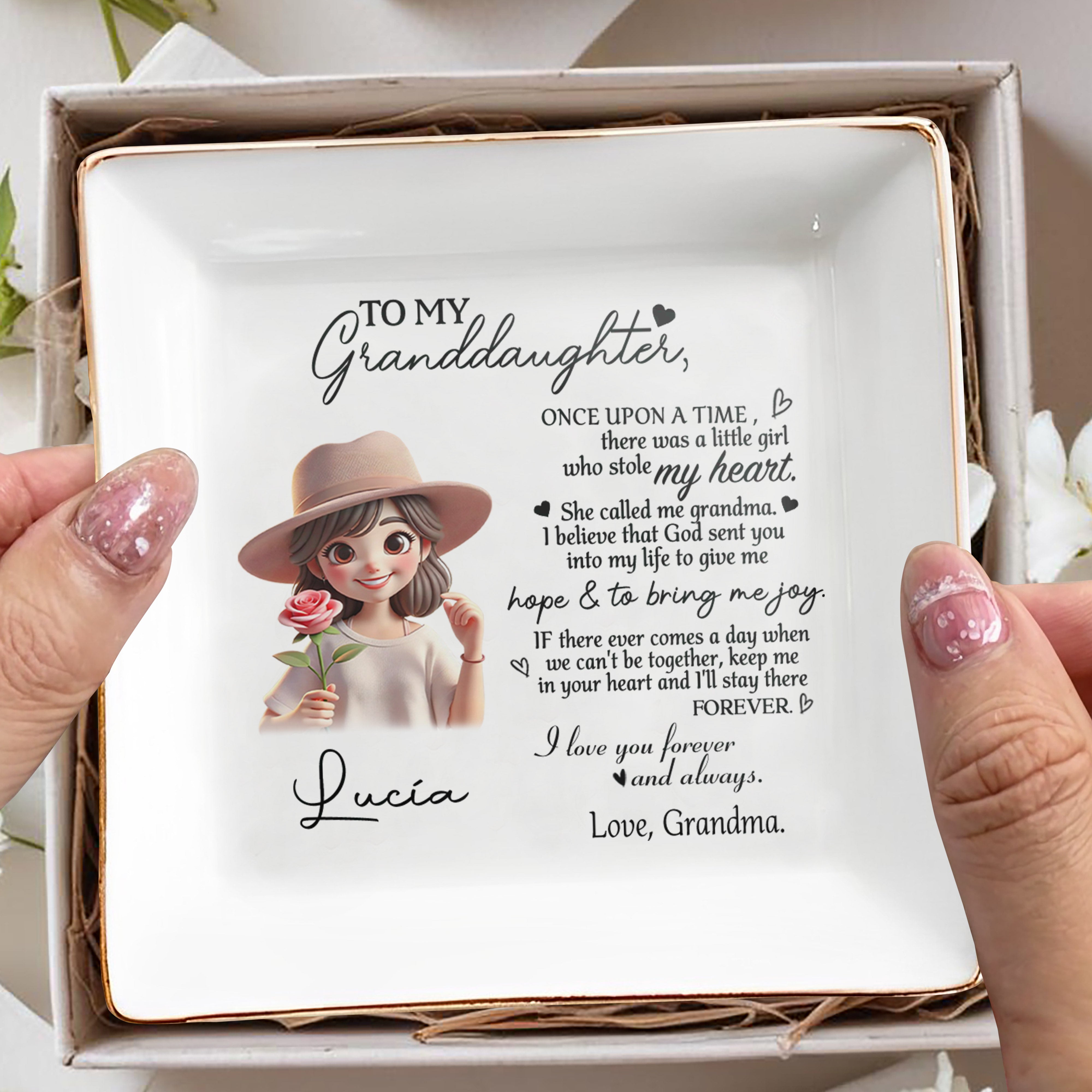 Once Upon A Time, A Little Girl Who Stole My Heart - Personalized Custom Jewelry Dish - FAM065_SCRD