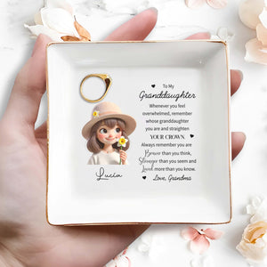 Straighten Your Crown Inspirational Quote - Personalized Custom Jewelry Dish - FAM068_SCRD