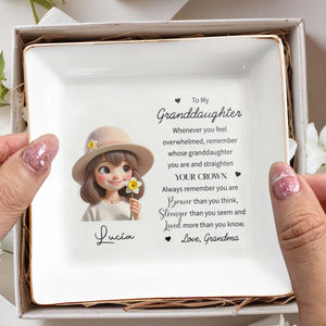 Straighten Your Crown Inspirational Quote - Personalized Custom Jewelry Dish - FAM068_SCRD