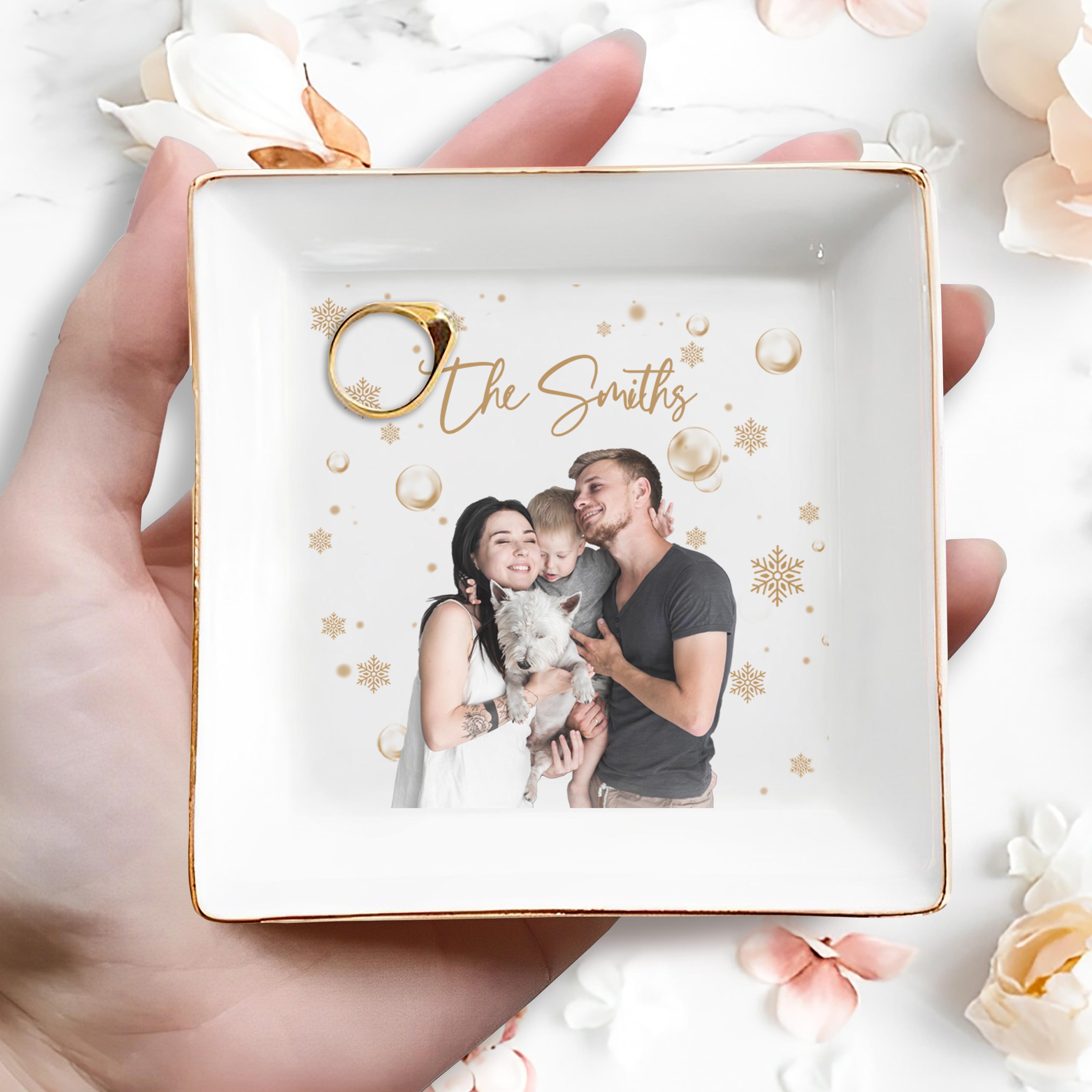 Cherish Every Moment Together Jewelry Dish - Personalized Custom Jewelry Dish - FAM072_SCRD
