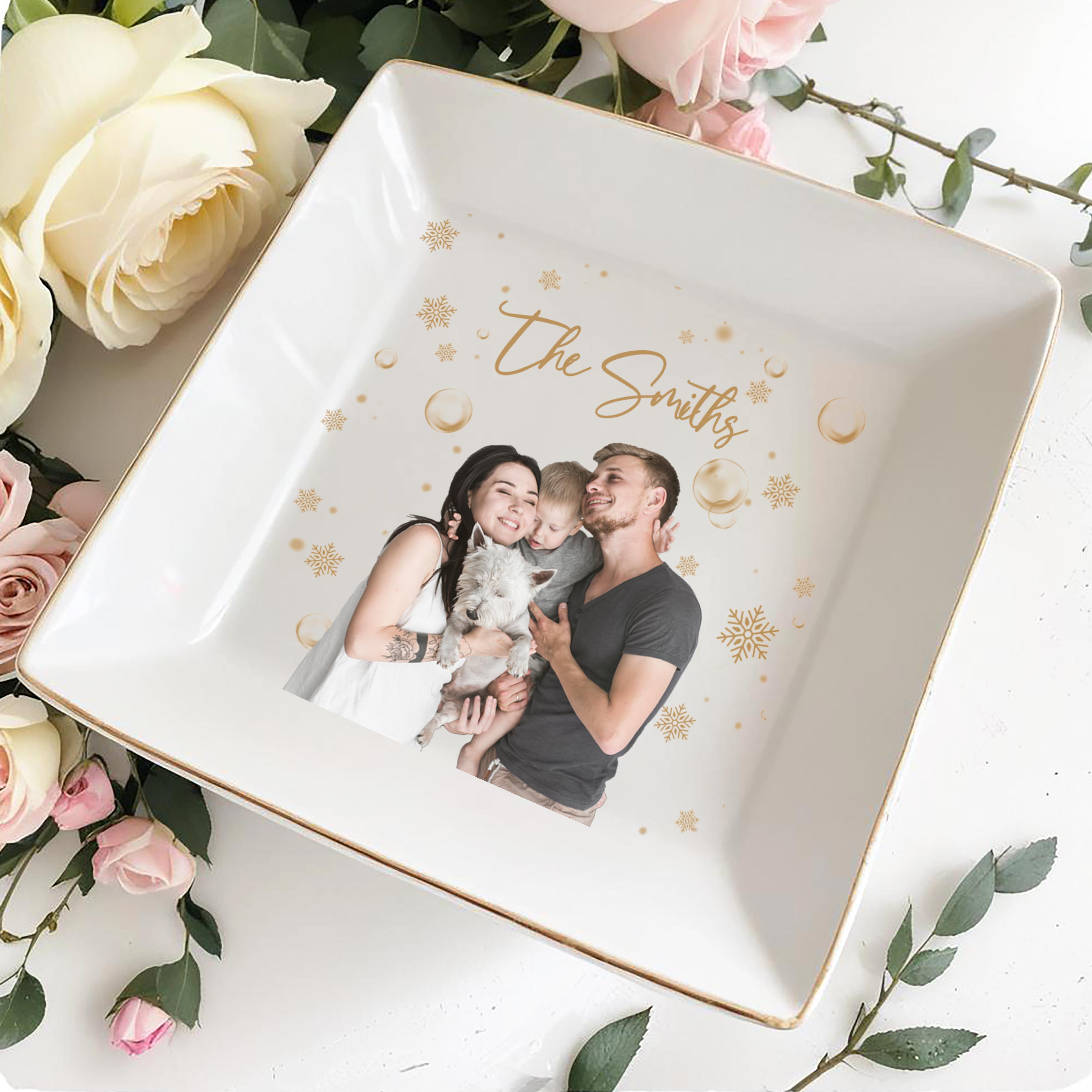 Cherish Every Moment Together Jewelry Dish - Personalized Custom Jewelry Dish - FAM072_SCRD