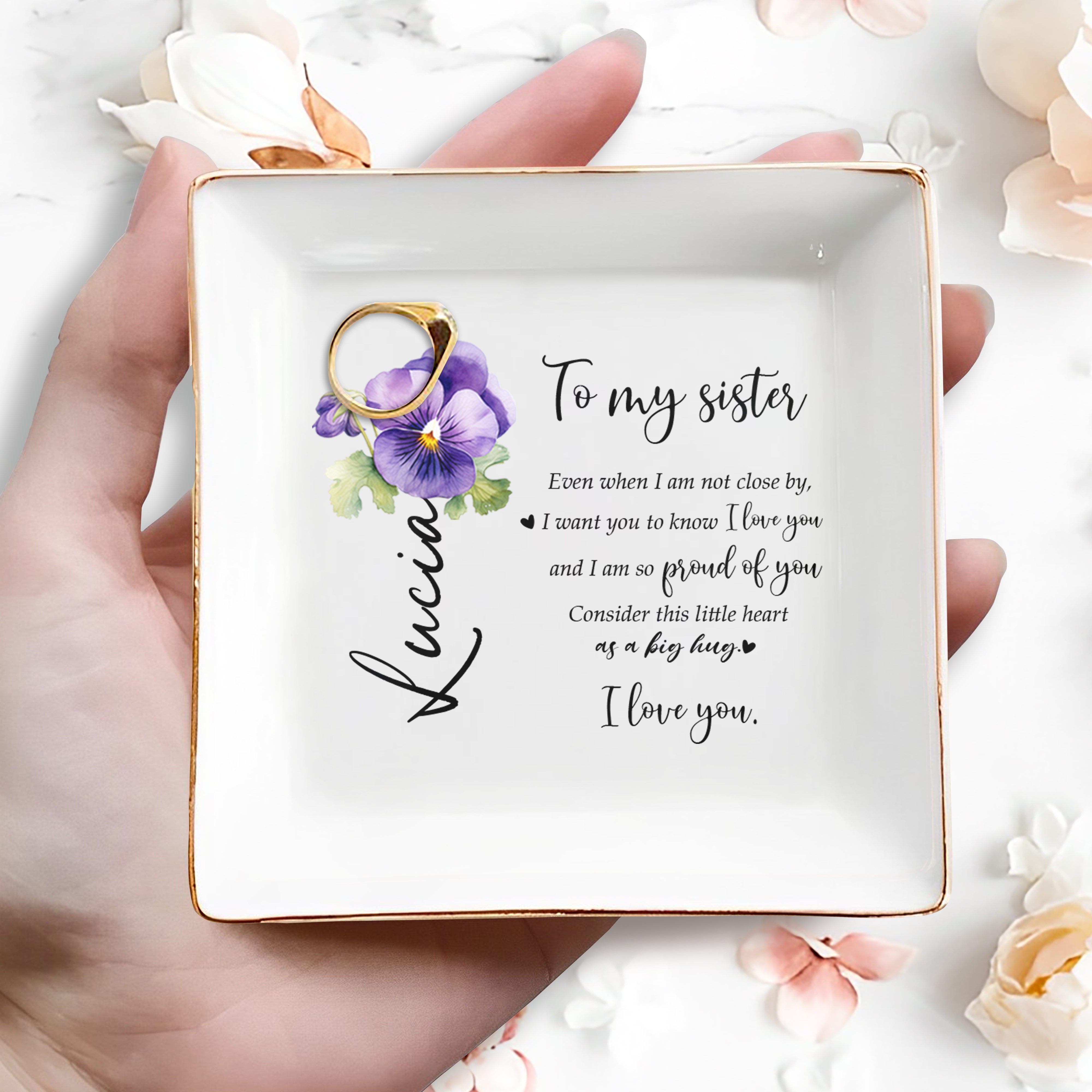 Consider This Little Heart As A Big Hug - Personalized Custom Jewelry Dish - FAM082_SCRD