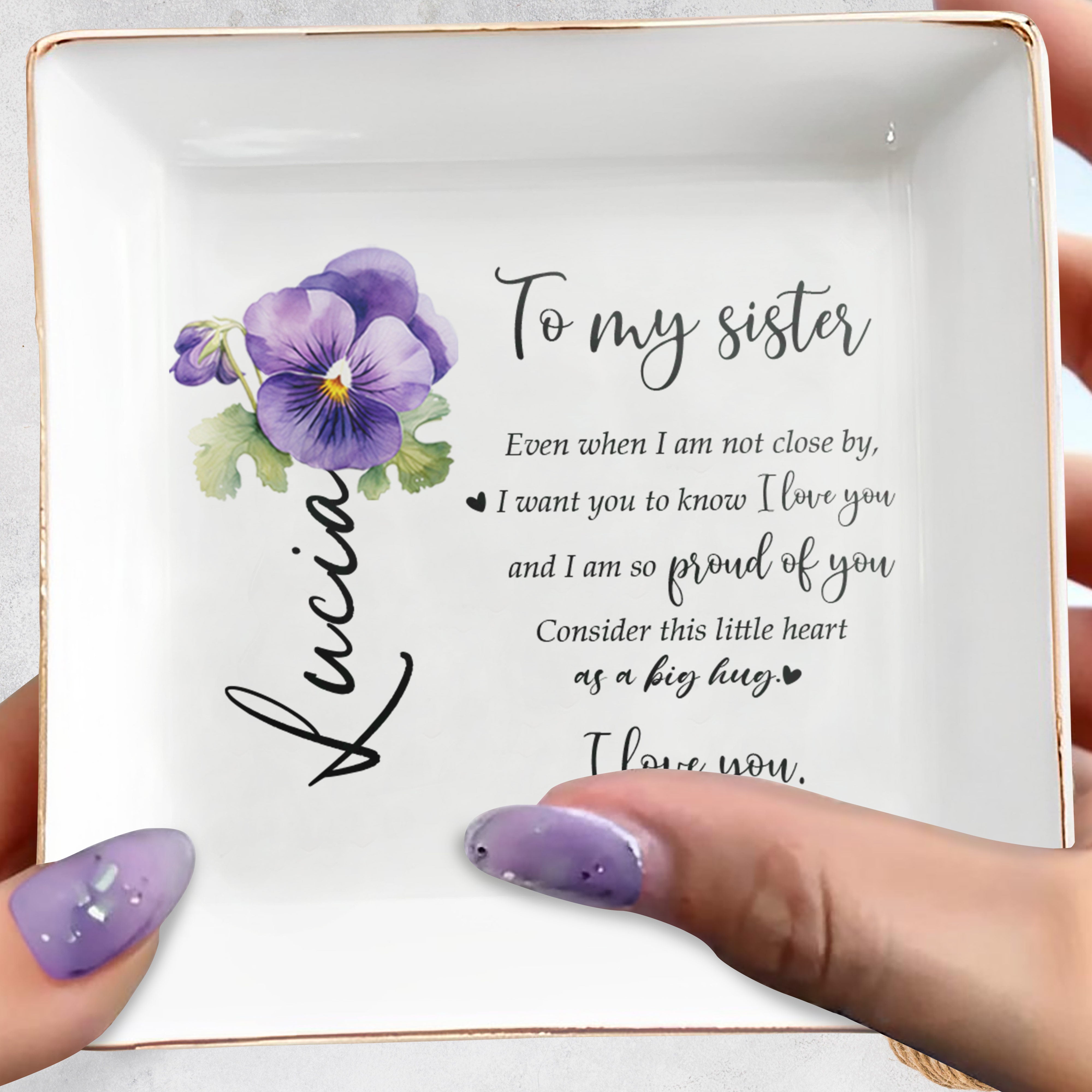 Consider This Little Heart As A Big Hug - Personalized Custom Jewelry Dish - FAM082_SCRD