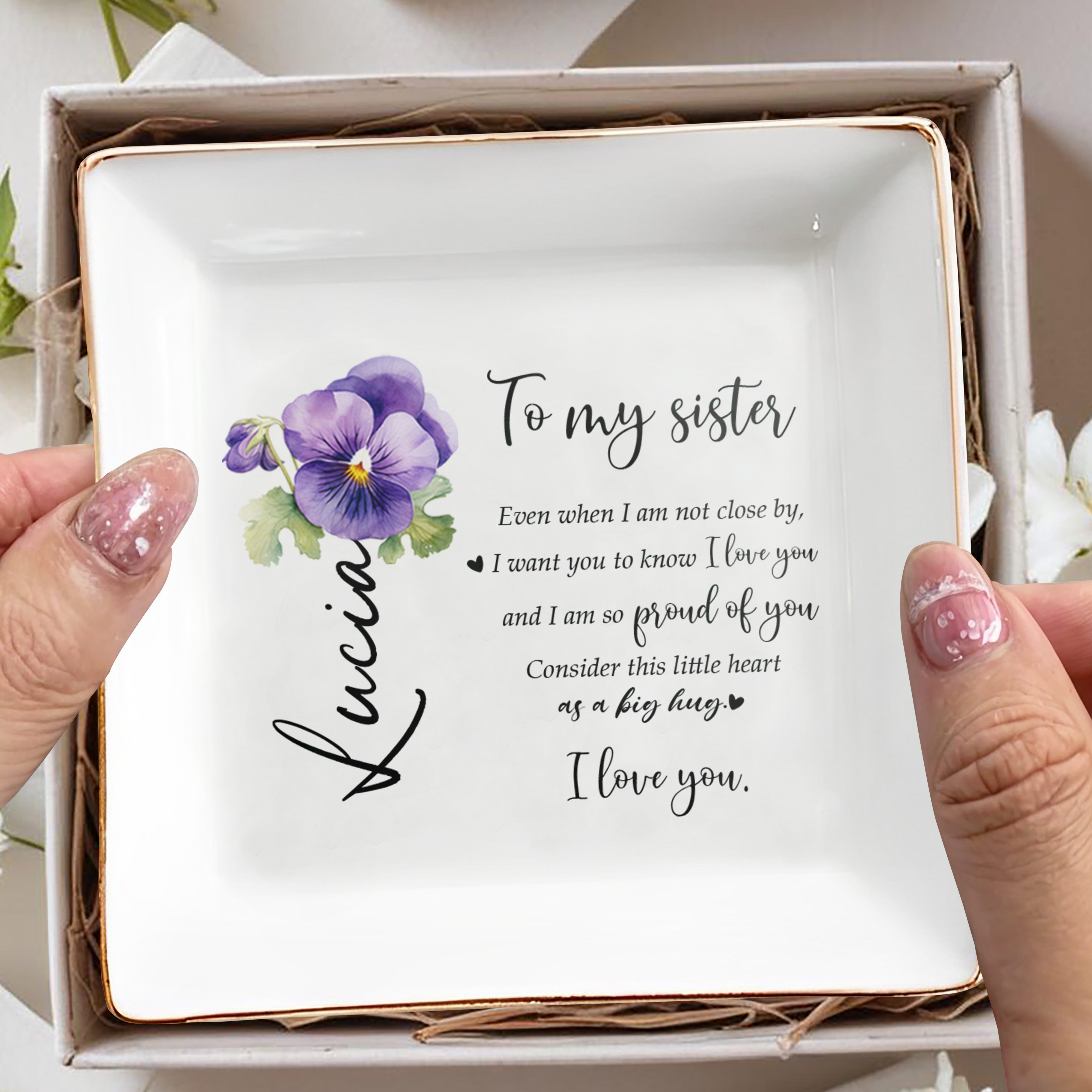Consider This Little Heart As A Big Hug - Personalized Custom Jewelry Dish - FAM082_SCRD