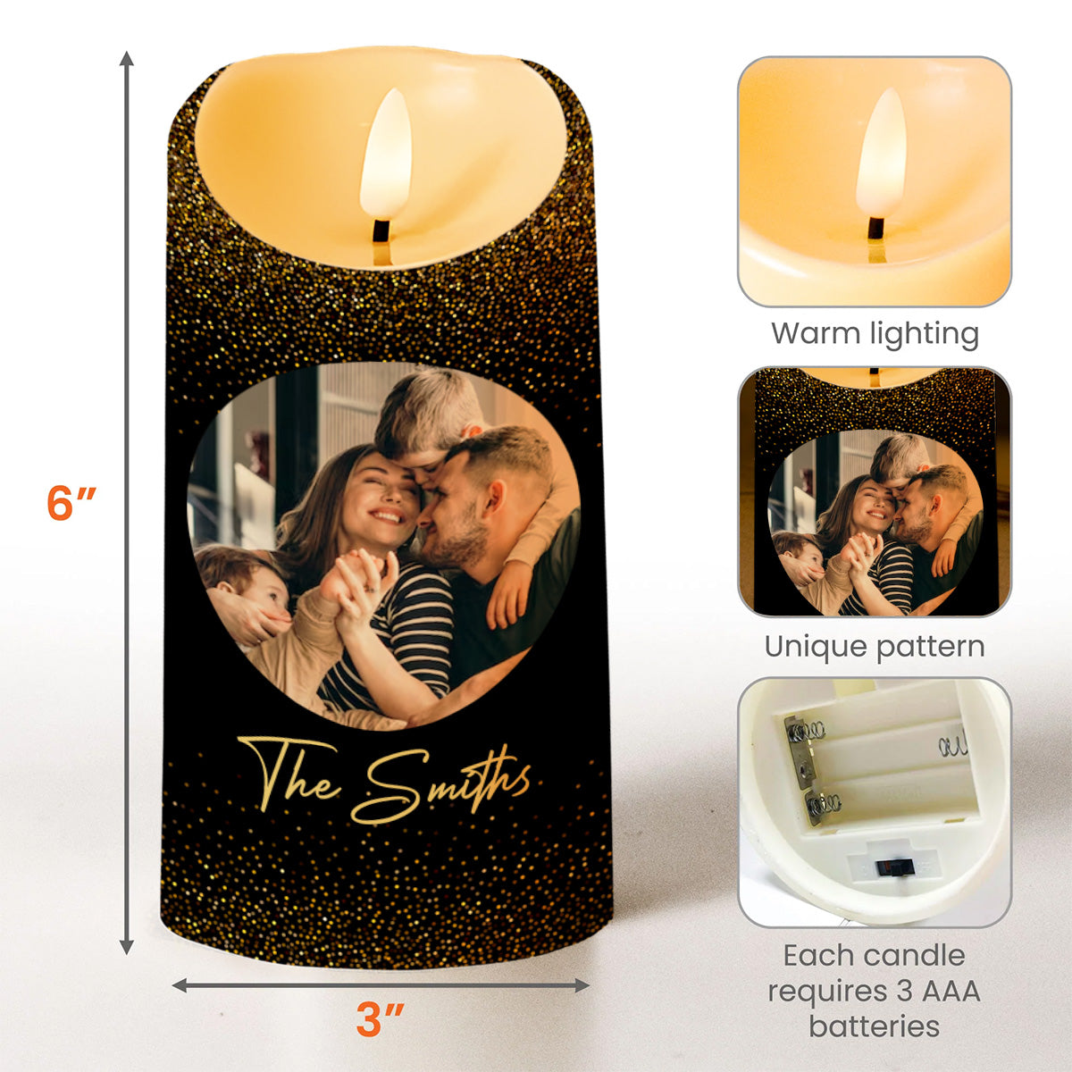 In This House We Celebrate Love With Menorah And Christmas Tree - Personalized Custom LED Candle - FAM150_LECA