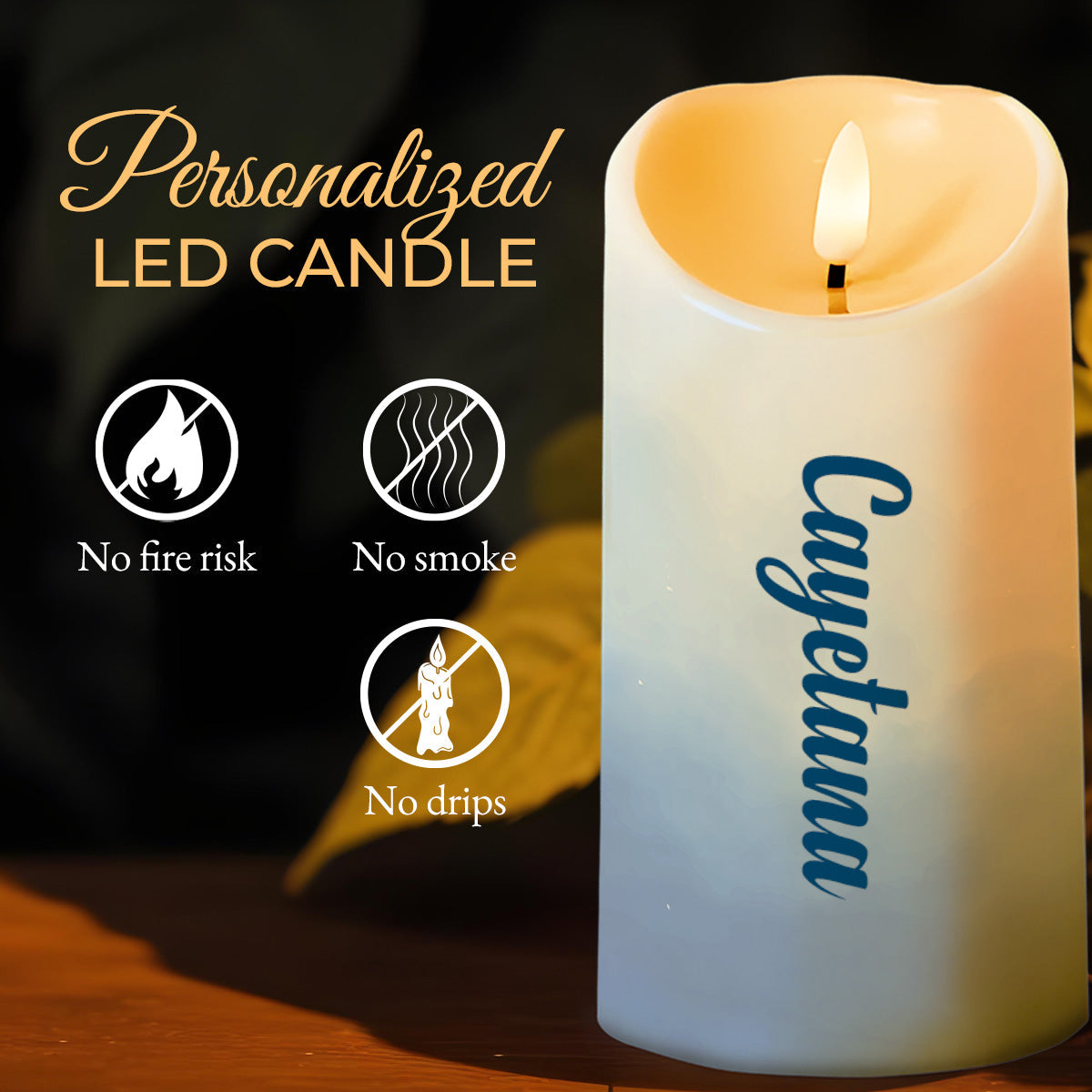 Family Gratitude And Love Menorah Design - Personalized Custom LED Candle - FAM154_LECA