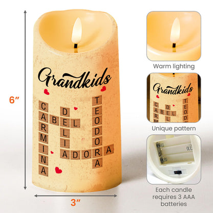Grandkids the Greatest Blessing Your Heart Will Ever Know - Personalized Custom LED Candle - FAM183_LECA