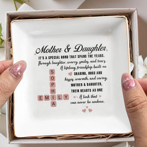 Mother & Daughter Lifelong Friendship With Hearts - Personalized Custom Jewelry Dish - FAM213_SCRD