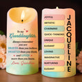 To My Granddaughter Braver Smarter Loved Candle - Personalized Custom LED Candle - FAM251_LECA