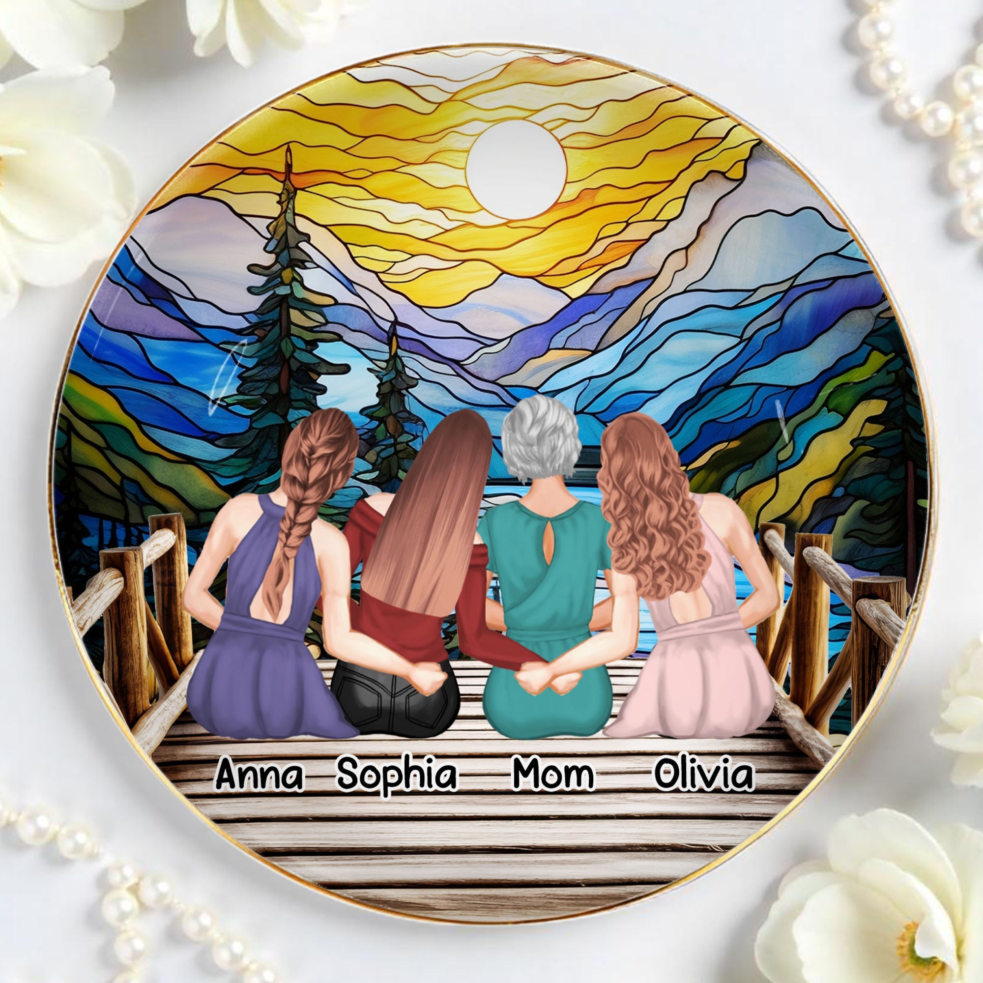 Capture Special Moments With Scenic View - Personalized Custom Jewelry Dish, Ceramic Dish, Round Shape - FAM301_RCRF