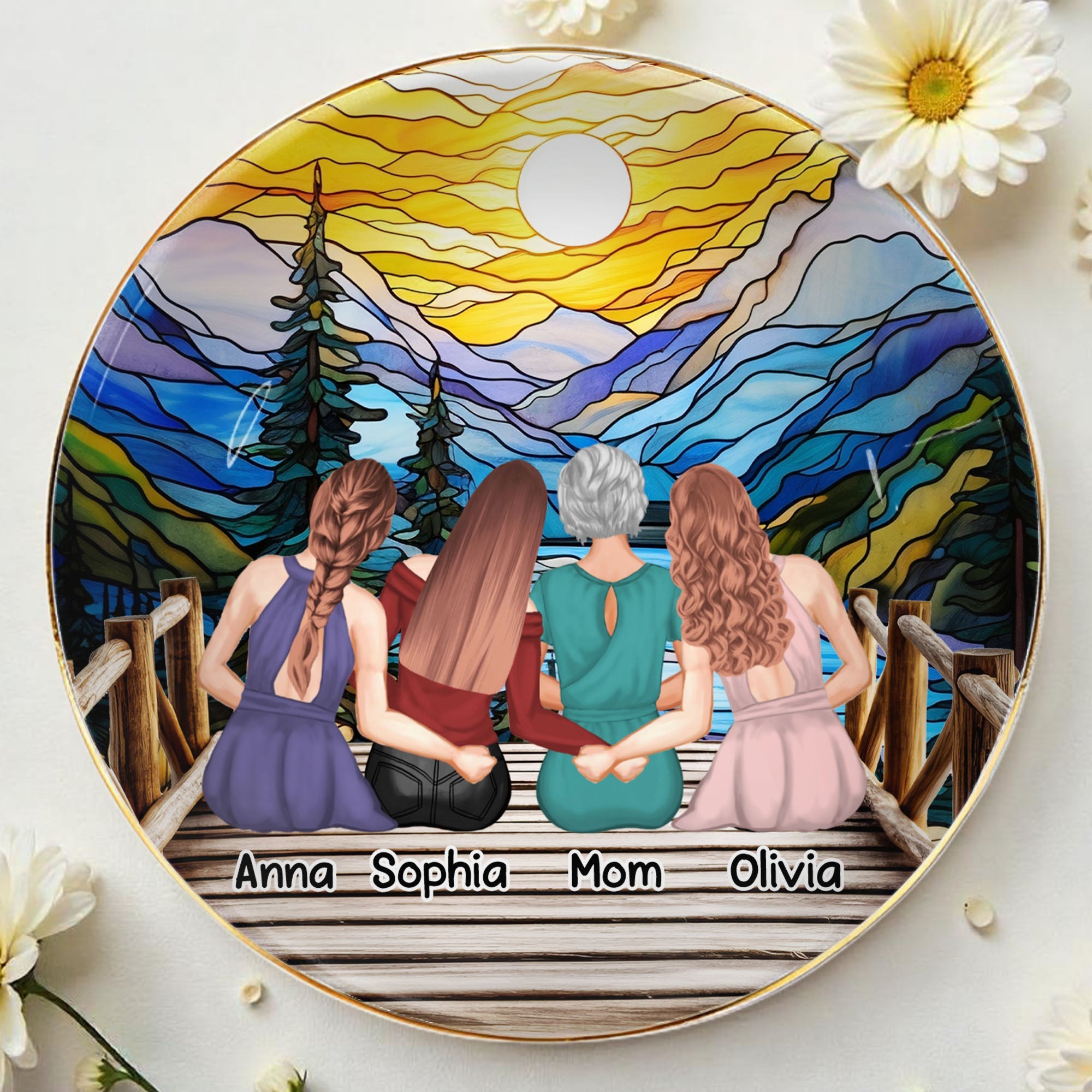 Capture Special Moments With Scenic View - Personalized Custom Jewelry Dish, Ceramic Dish, Round Shape - FAM301_RCRF