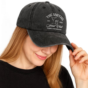 Social Club Sophie's Bachelorette Celebration Cap - Personalized Custom Washed Denim Cap - FAM468_WDCAP