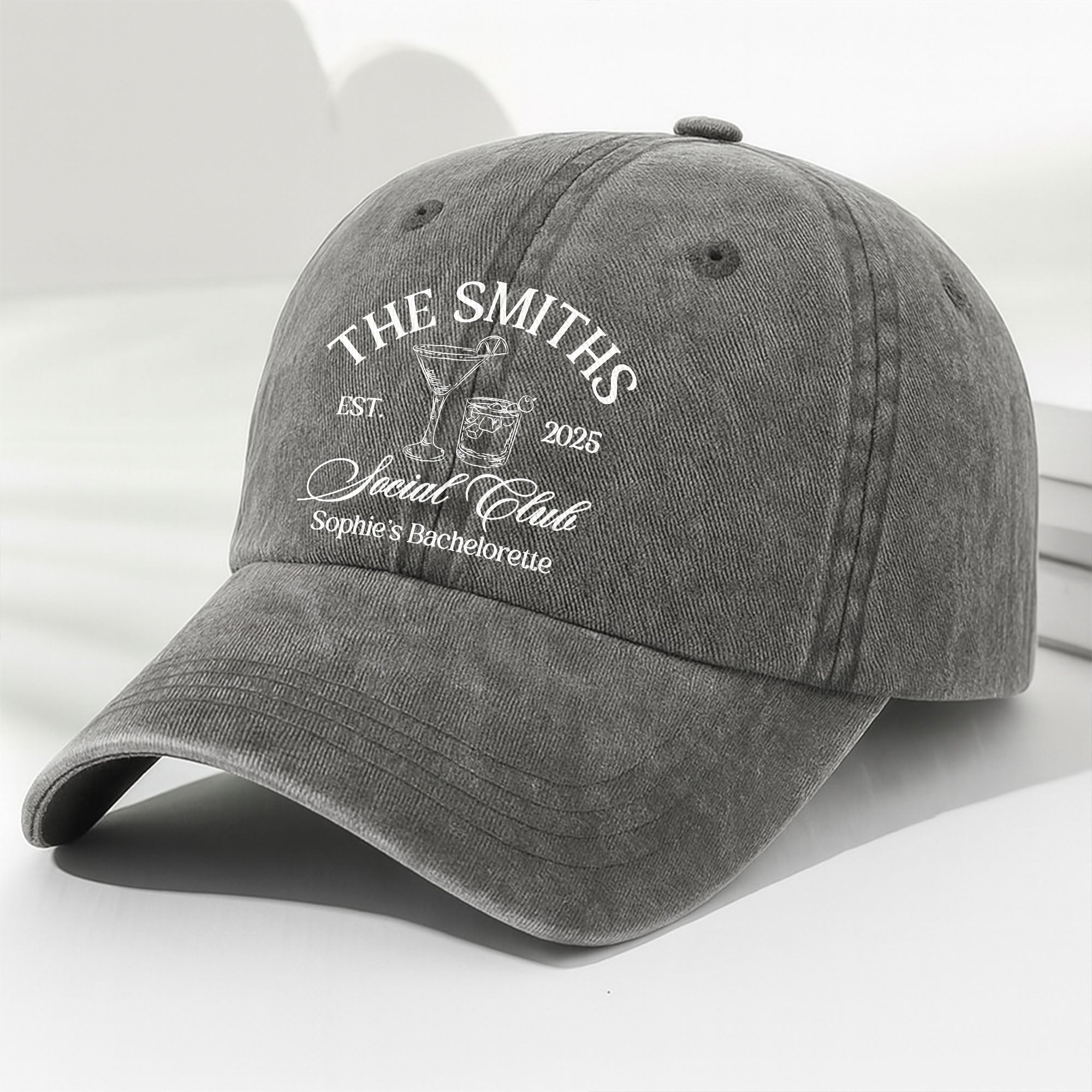 Social Club Sophie's Bachelorette Celebration Cap - Personalized Custom Washed Denim Cap - FAM468_WDCAP