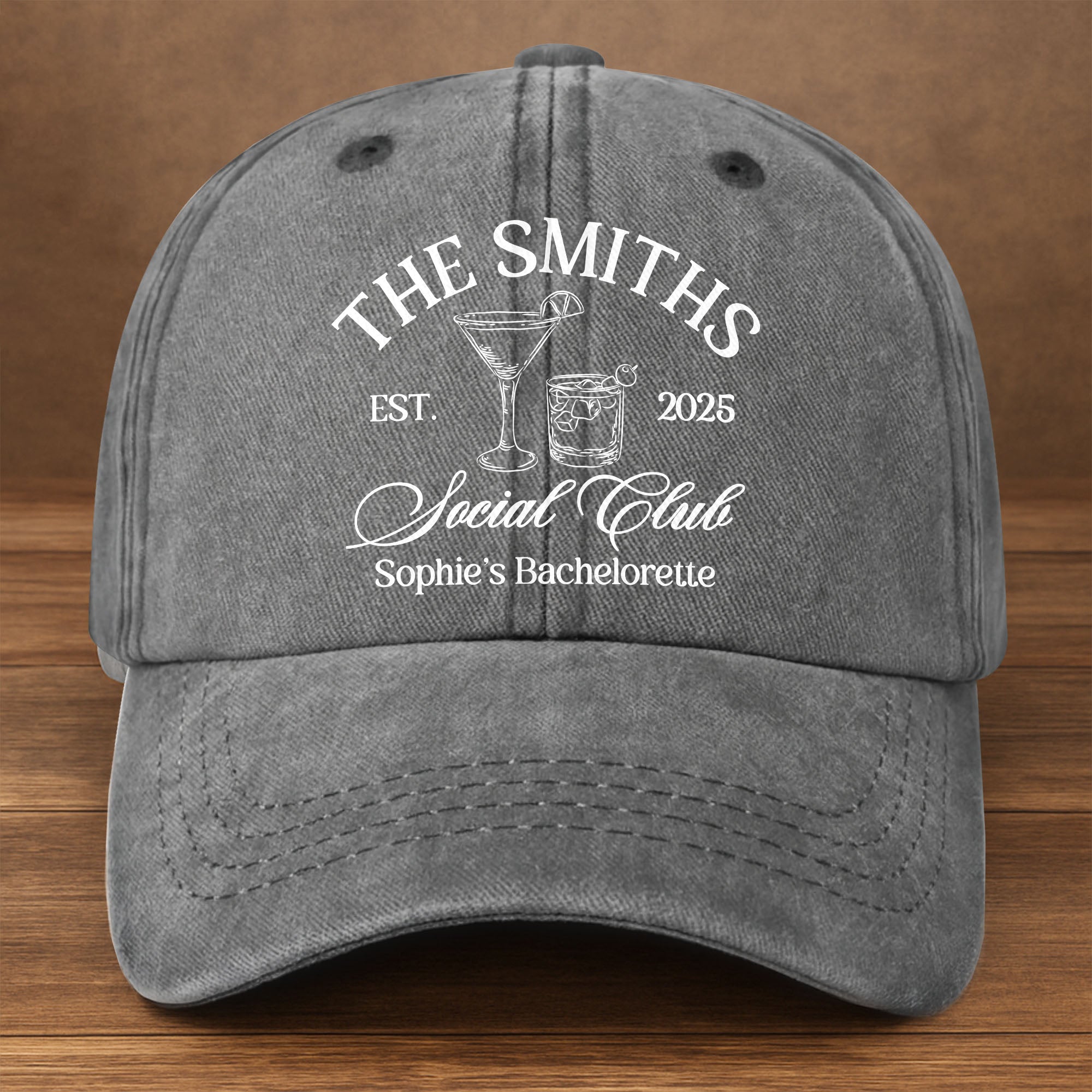 Social Club Sophie's Bachelorette Celebration Cap - Personalized Custom Washed Denim Cap - FAM468_WDCAP