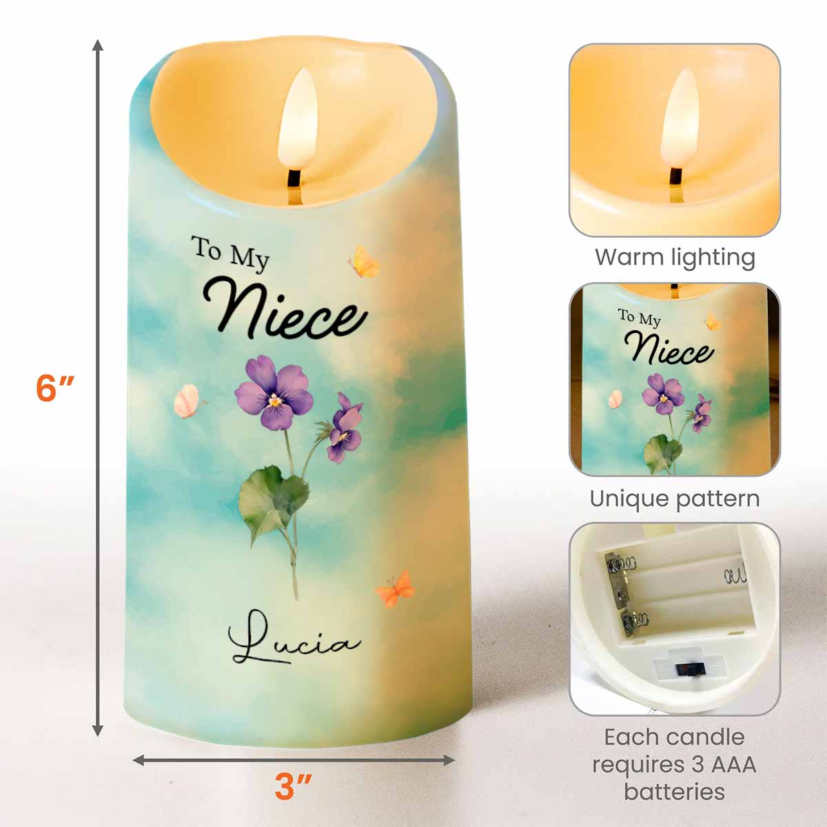 To My Niece, Remember Your Strength And Love - Personalized Custom LED Candle - FAM476_LECA