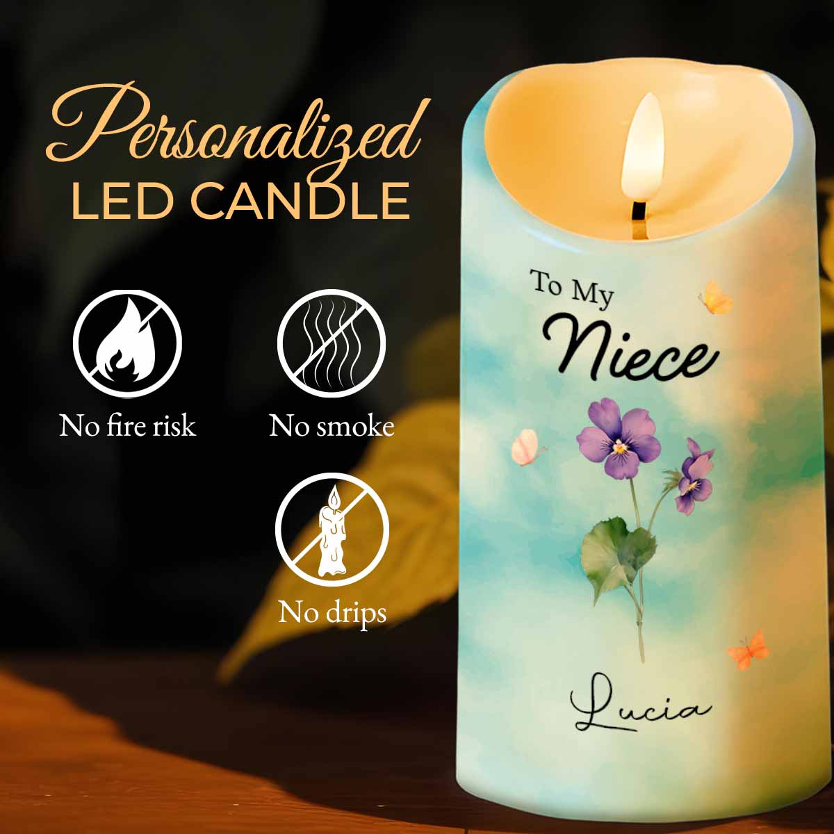 To My Niece, Remember Your Strength And Love - Personalized Custom LED Candle - FAM476_LECA
