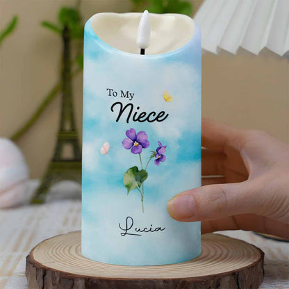 To My Niece, Remember Your Strength And Love - Personalized Custom LED Candle - FAM476_LECA