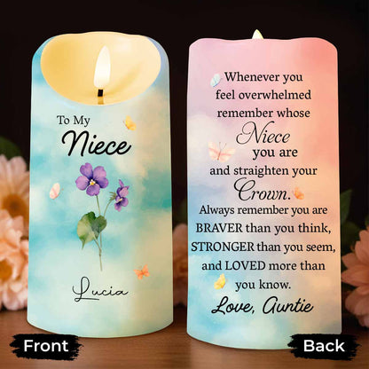 To My Niece, Remember Your Strength And Love - Personalized Custom LED Candle - FAM476_LECA