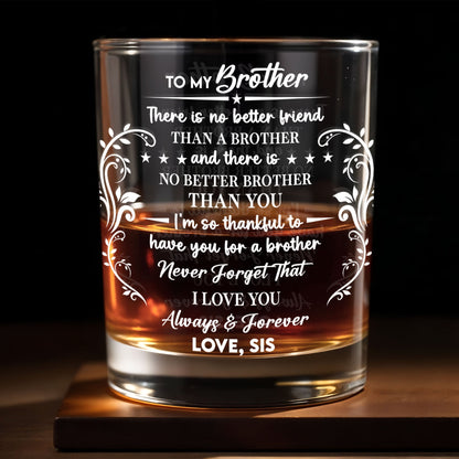 To My Brother, Love Always & Forever - Personalized Custom Whiskey Glass - FAM608_RWG