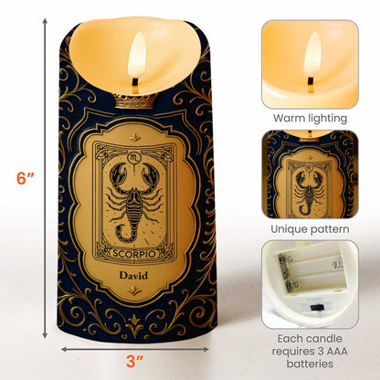 To My Brother, The Greatest Gift, Zodiac Sign And Crown Design - Personalized Custom LED Candle - FAM665_LECA